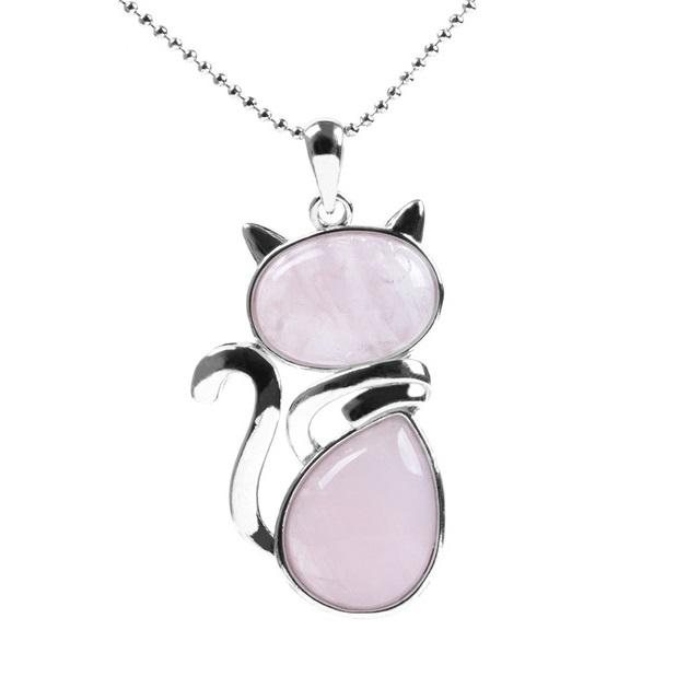 Natural Stone Cat Necklace