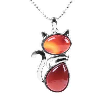 Natural Stone Cat Necklace