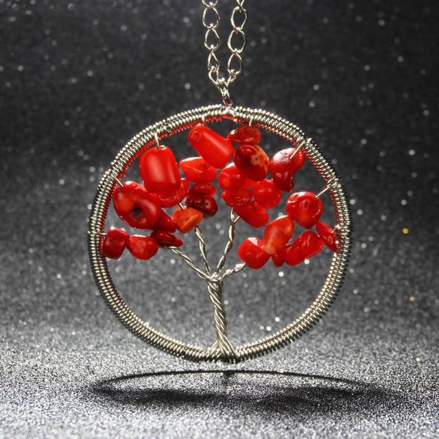 Natural Stones Tree of Life Necklace