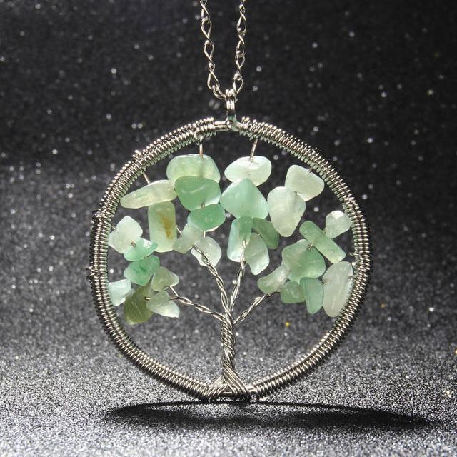 Natural Stones Tree of Life Necklace