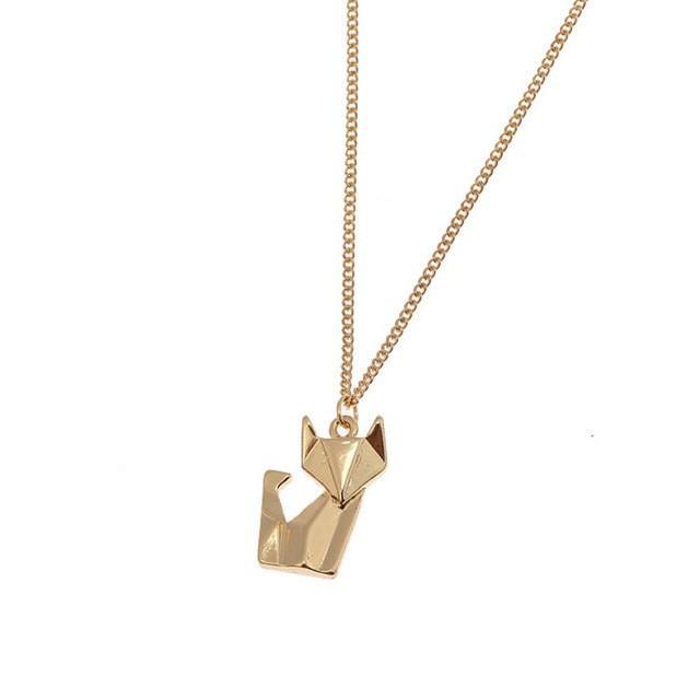 Origami Cat Necklace