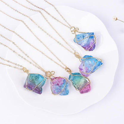 Rainbow Crystal Stone Necklace