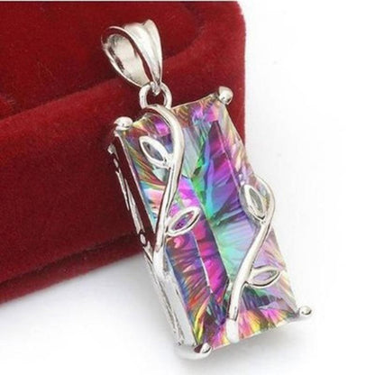 Rainbow Glass Leaves Necklace