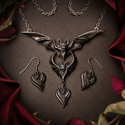 Evil-ution Bat Pendant Necklace by Alchemy Gothic
