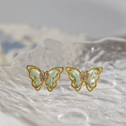 Peridot Butterfly Earrings