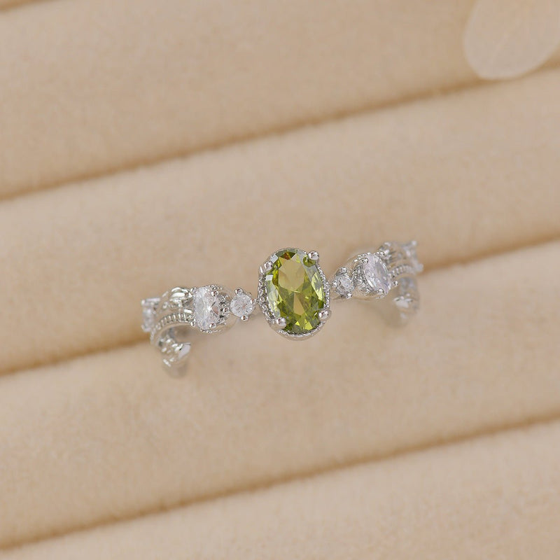 Peridot Rococo Ring Set