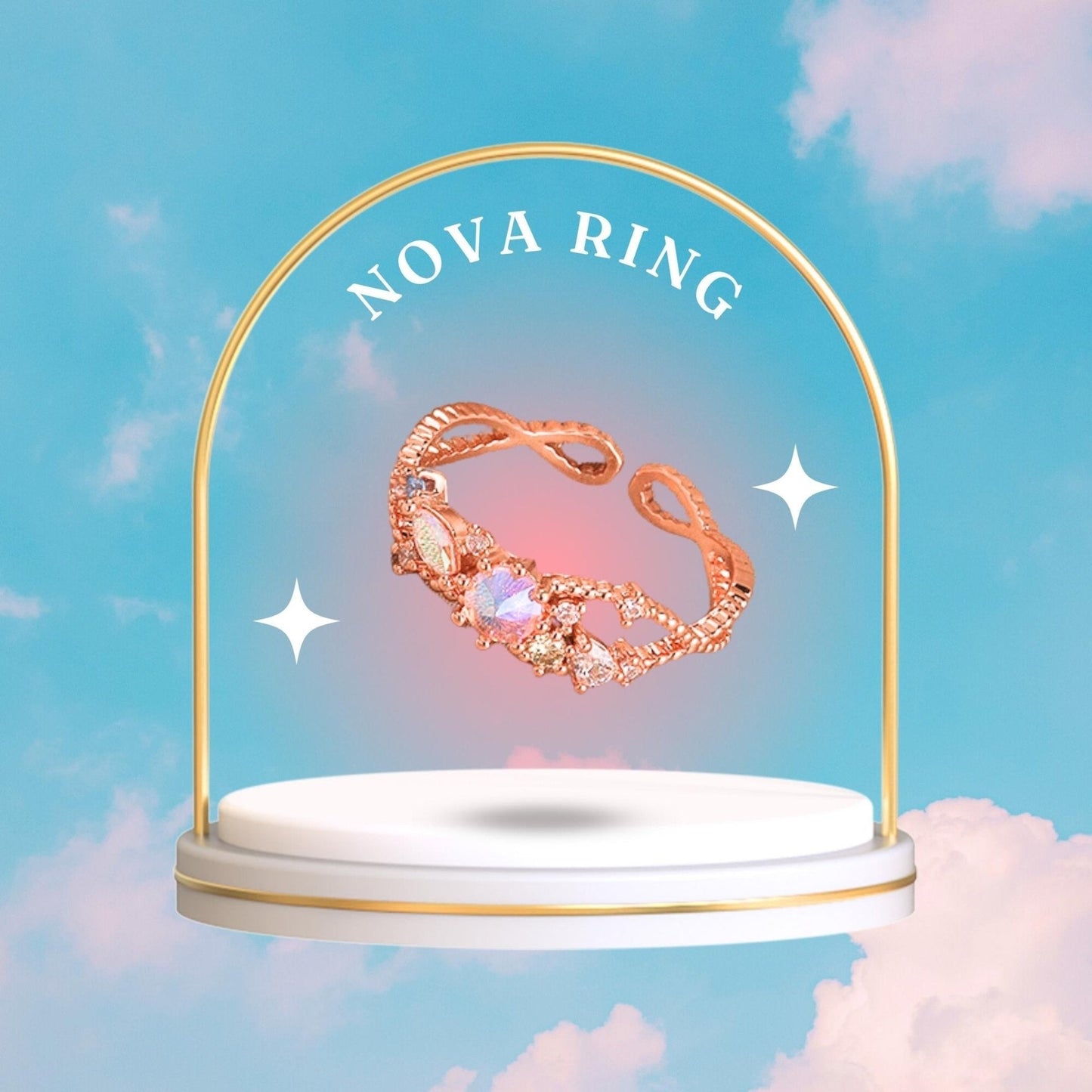 [] Nova Pink Gem Ring