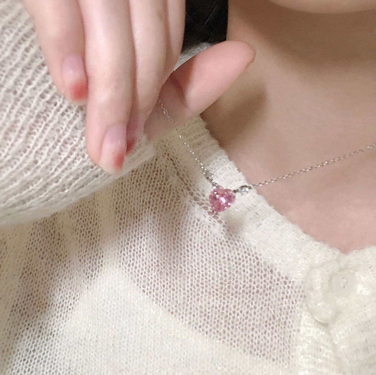 Pink Heart Necklace