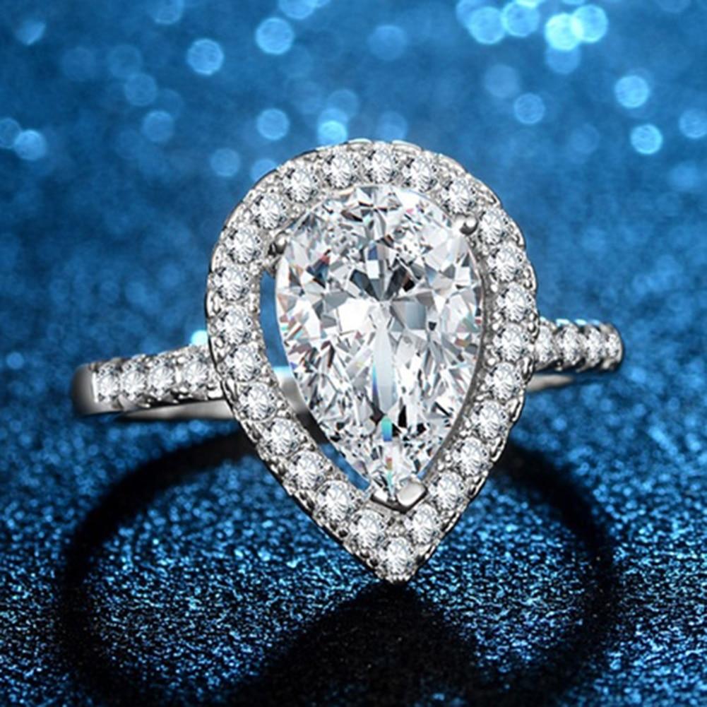 Water Drop Crystal Princess Ring