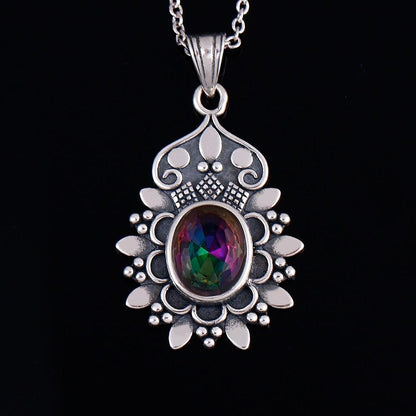 Mystic Rainbow Flower Necklace