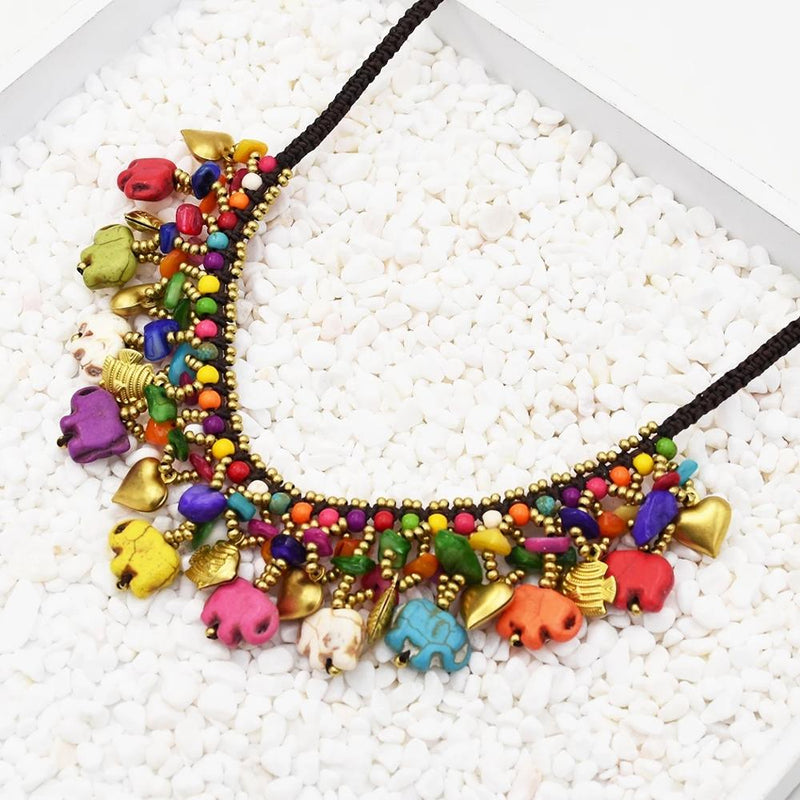 Rainbow Elephant Necklace