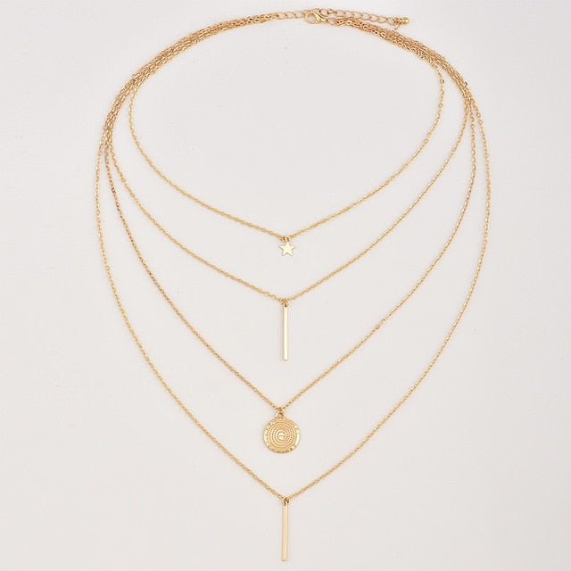 Retro Gold Multi-layer Necklace