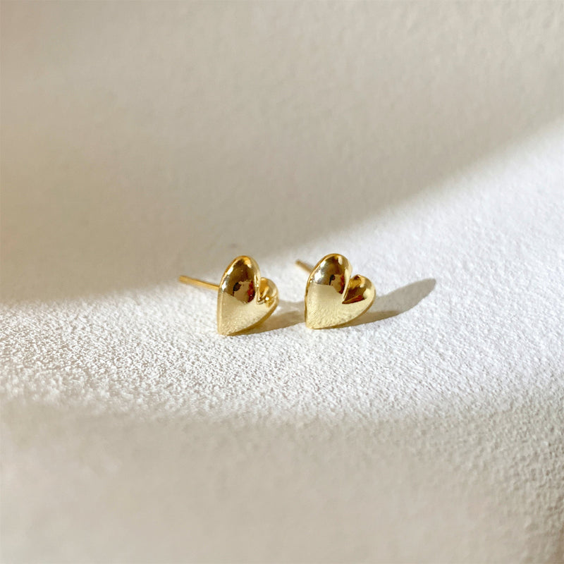 Puffy Heart Stud Earrings