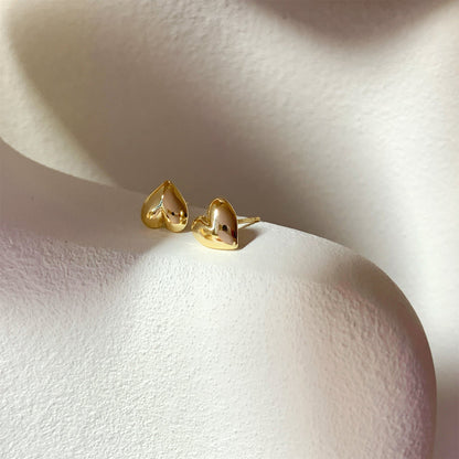 Puffy Heart Stud Earrings