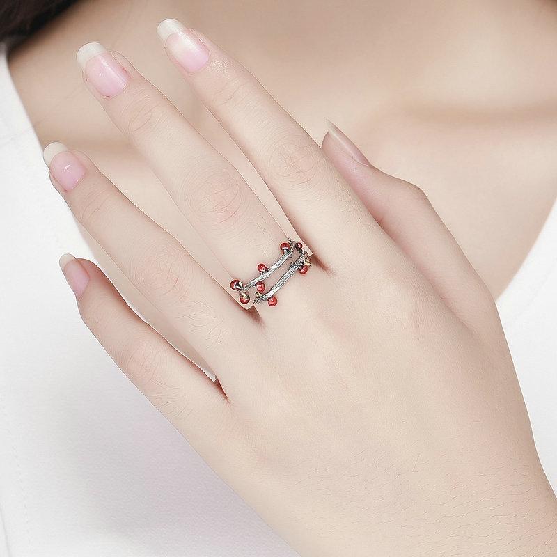 Autumn Leaves Sterling Silver Wrap Ring