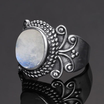 Classic Oval Moonstone Silver Ring