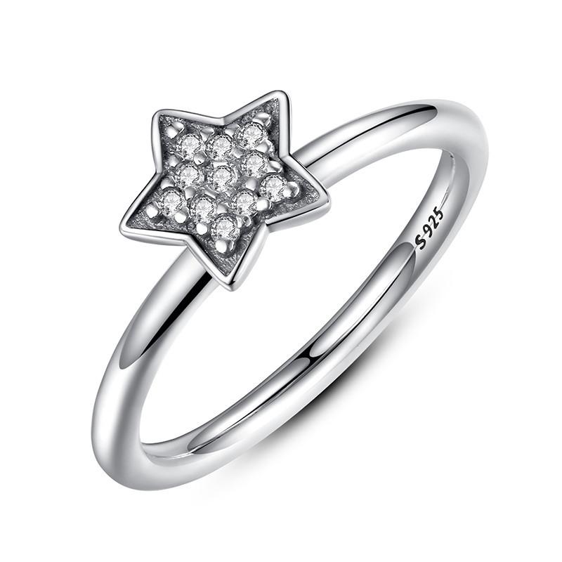 Crystal Star Sterling Silver Ring