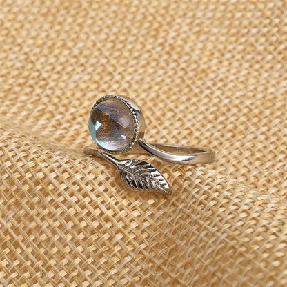 Leaf Moonstone Wrap Ring