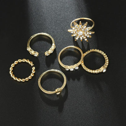 Majestic Golden Sun Ring Set