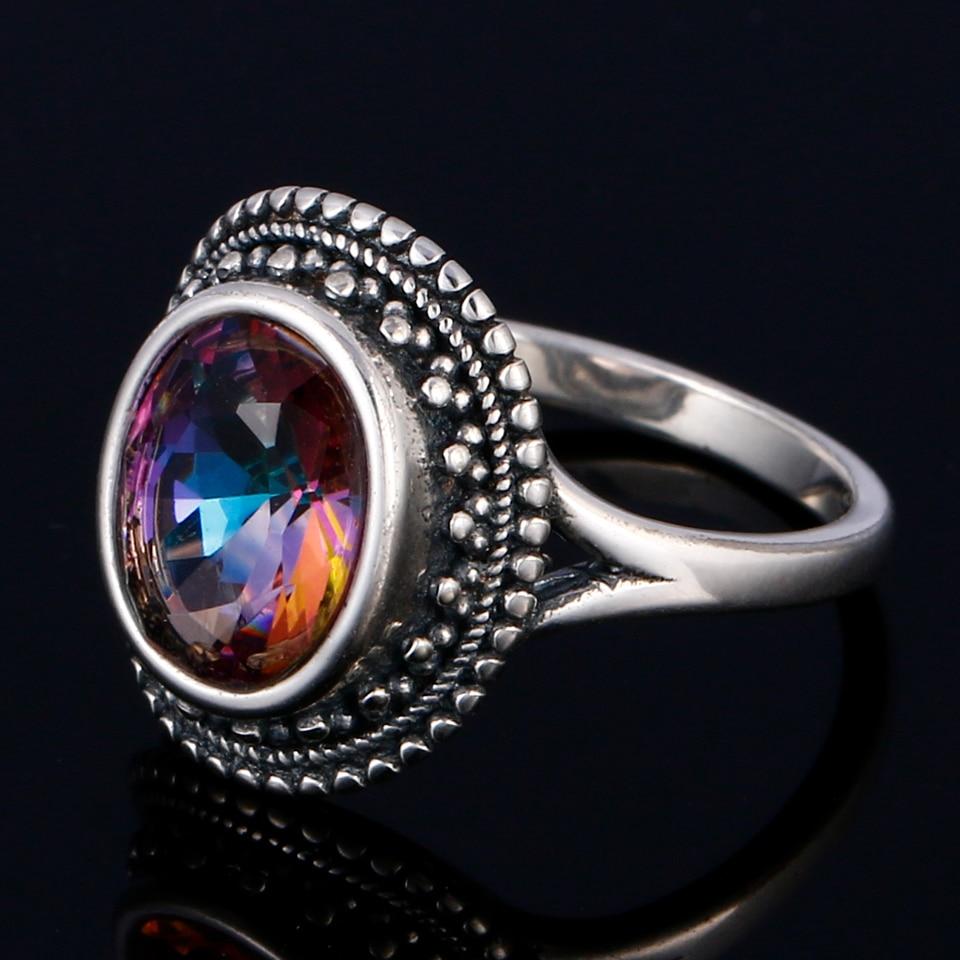 Mystic Rainbow Topaz Silver Ring