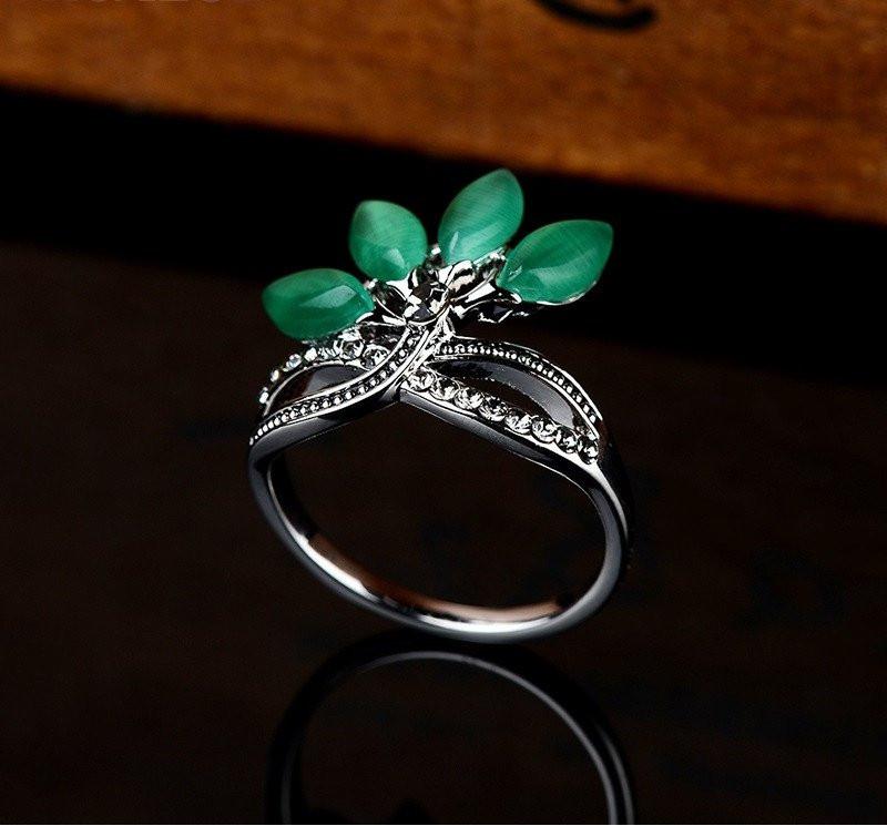 Natural Agate Jade Crystal Ring