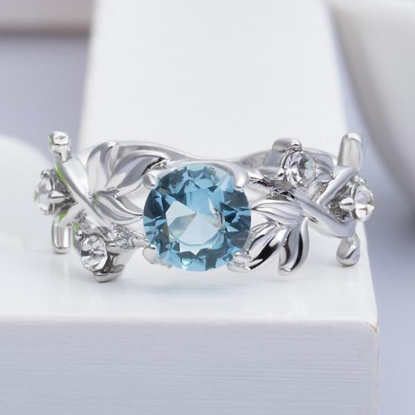 Ocean Blue Flower Ring