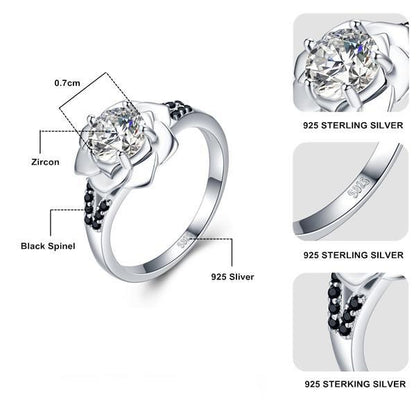 Romantic Flower Silver Ring