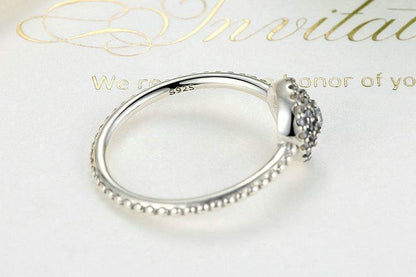 Round Flower Silver Ring