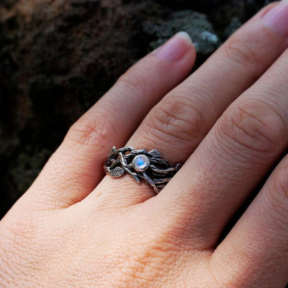 The Forest Goddess Moonstone Ring