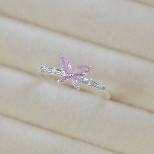 Rosaline Butterfly Ring in Silver