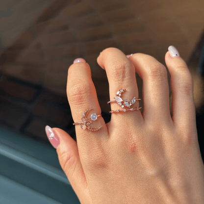 Rosy Moonflower Ring