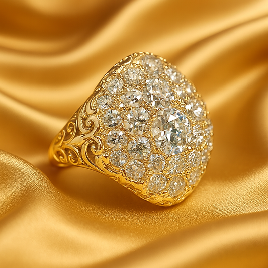 Luxe Golden Diamond Ring
