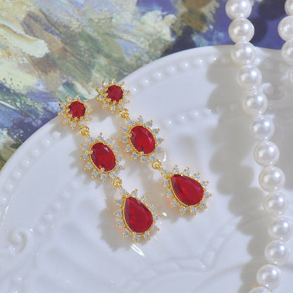 Rosa Ruby Drop Earrings