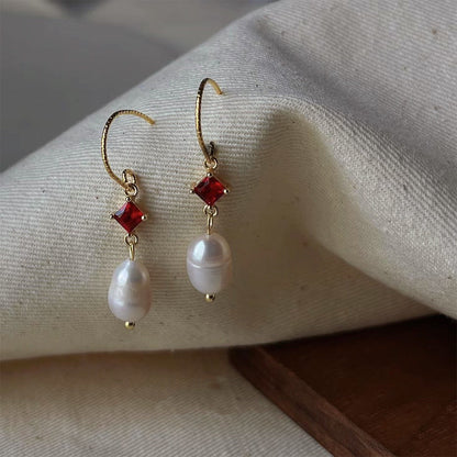 [sample ] Ruby Pearl Earrings