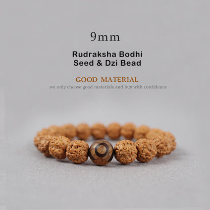 Rudraksha Bodhi Seed Spiritual Bracelet 9mm | Wealth Energy