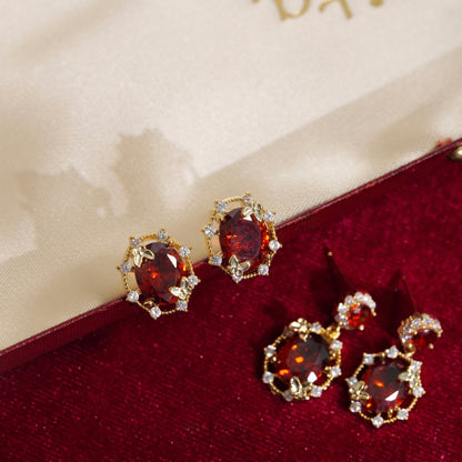 Scarlet Butterfly Stud Earrings
