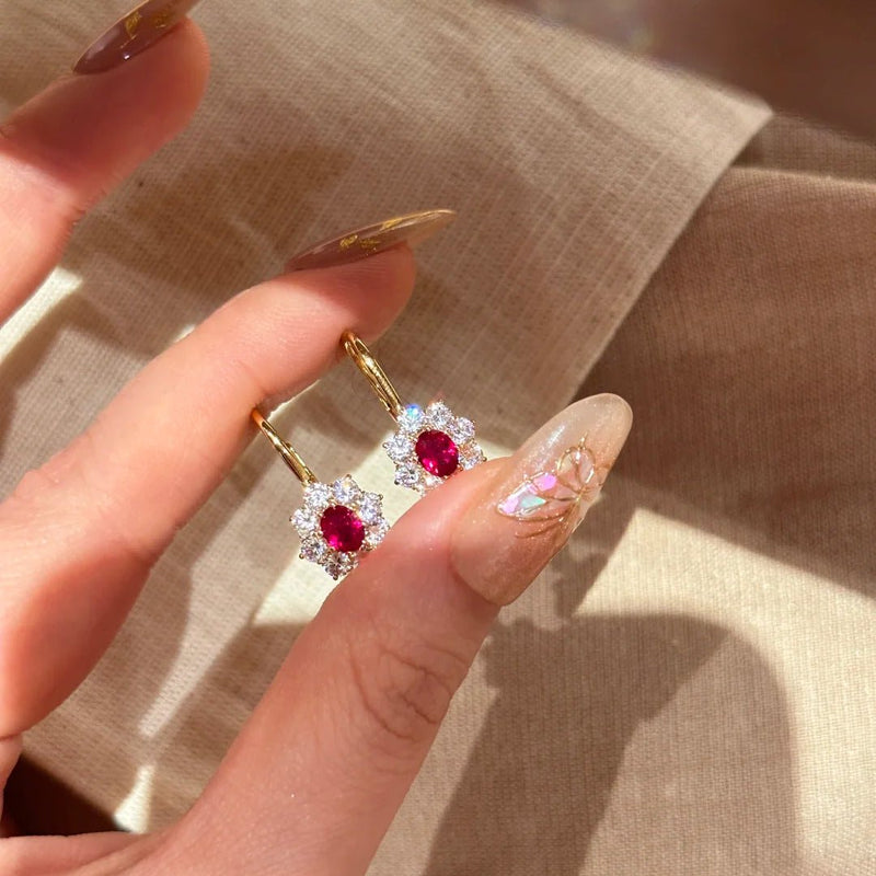 Scarlet Rosette Earrings