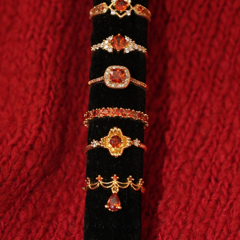 Scarlet Sunflare Ring