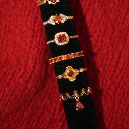 Scarlet Sunflare Ring