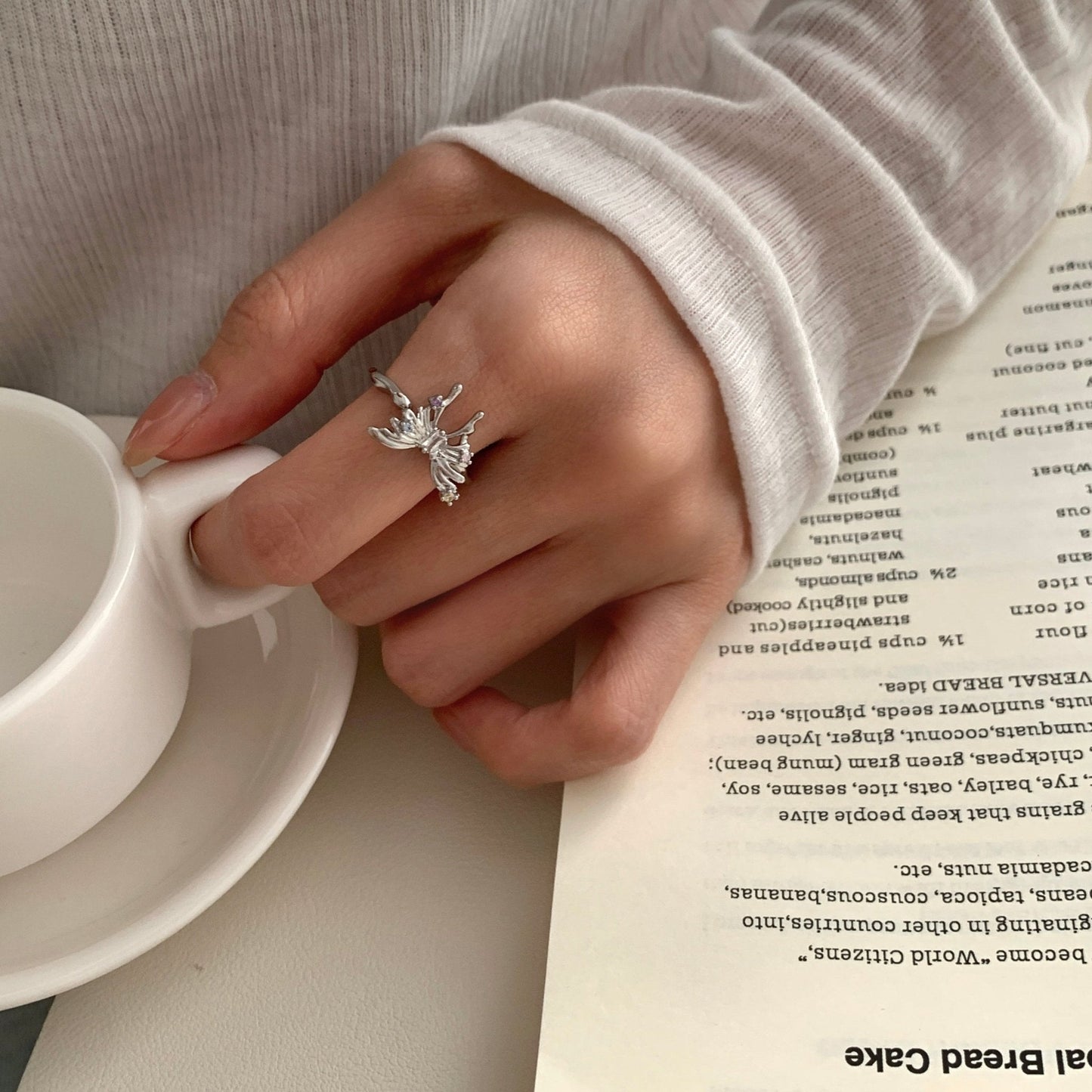 [] Lana Silver Butterfly Ring