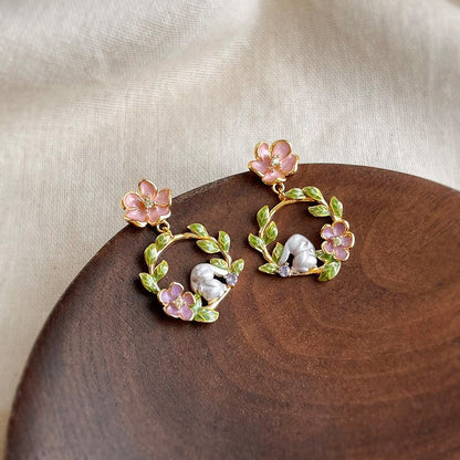 Springflower Bunny Earrings