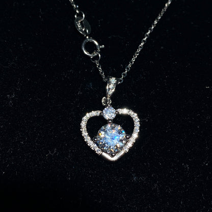 Sterling Silver Moissanite Pendant 1-5ct Spiritual Healing