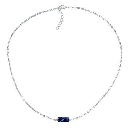Ocean Blue Swarovski Crystal Druzy Silver Necklace and Earring Set