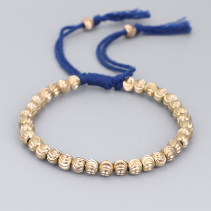 Tibetan Copper Bead Spiritual Bracelet for Luck & Balance
