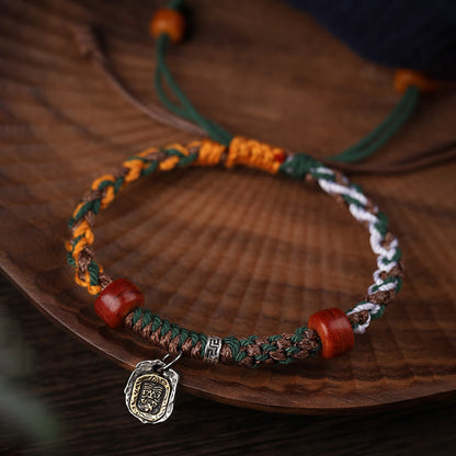 Tibetan Silver Camel Bone Protection Bracelet 6mm