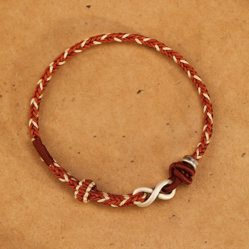 14-18cm Red String Bracelet With Sterling Silver Infinity Knot