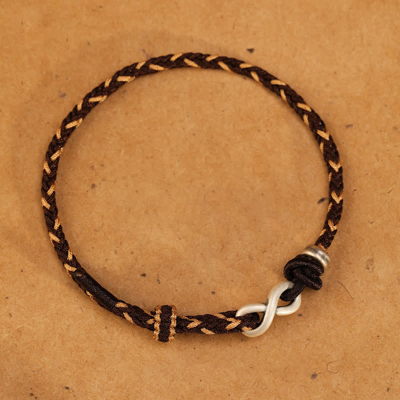 14-18cm Red String Bracelet With Sterling Silver Infinity Knot