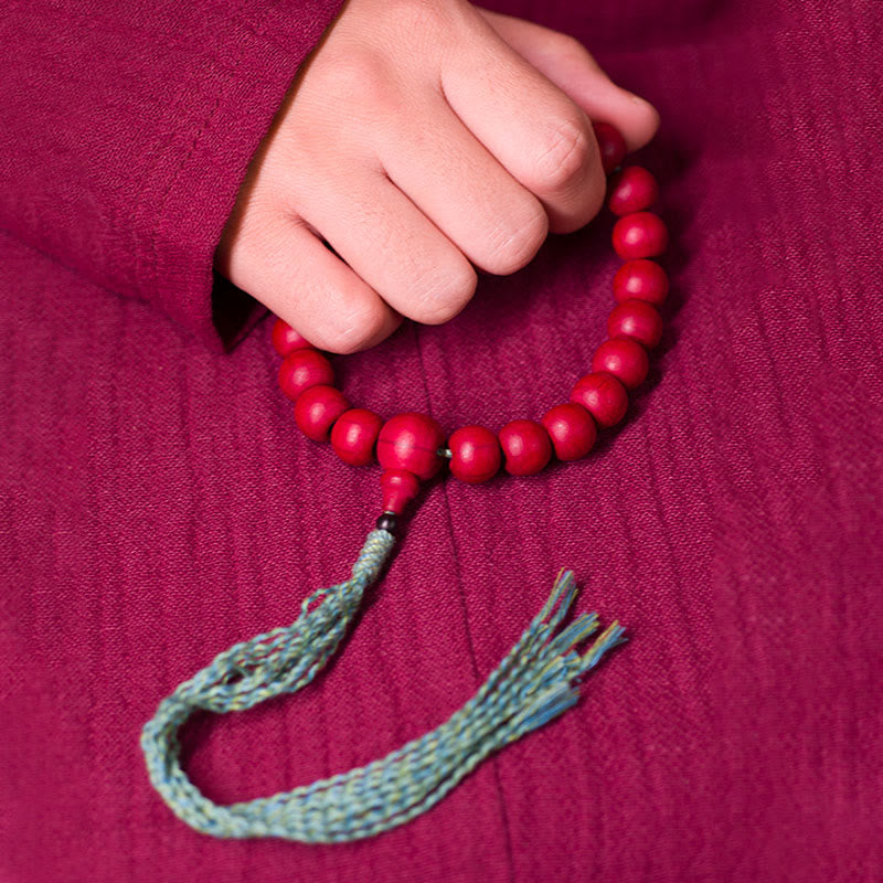 Abelia Biflora Wood Wrist Mala for Protection & Blessing