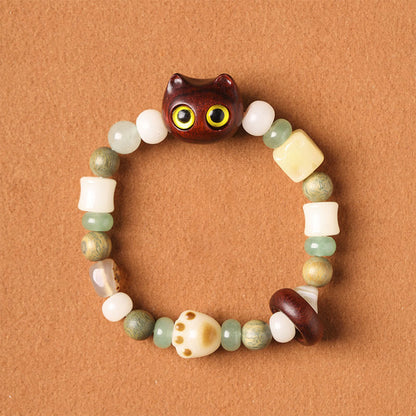 Peace Bracelet With Bodhi Seed, Green Sandalwood & Green Aventurine
