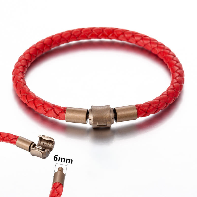 Red String Luck Bracelet 4-5mm Leather Rope